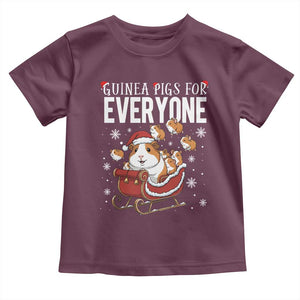 Christmas Guinea Pigs For Everyone Toddler T Shirt Funny Cavy Lover Gift TS12 Maroon Print Your Wear