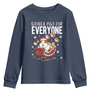 Christmas Guinea Pigs For Everyone Youth Sweatshirt Funny Cavy Lover Gift TS12 Navy Print Your Wear