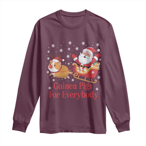 Guinea Pigs For Everybody Long Sleeve Shirt Funny Xmas Gift TS12 Maroon Print Your Wear