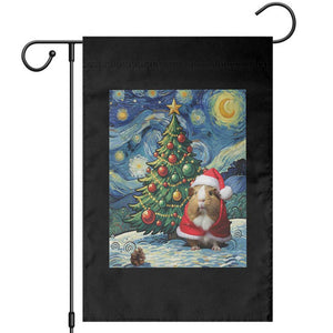 Santa Guinea Pig Starry Night Inspired Garden Flag Funny Christmas Gift TS12 Black Print Your Wear