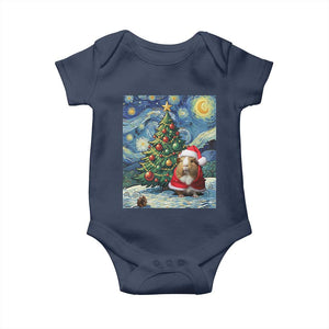 Santa Guinea Pig Starry Night Inspired Baby Onesie Funny Christmas Gift TS12 Navy Print Your Wear
