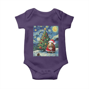 Santa Guinea Pig Starry Night Inspired Baby Onesie Funny Christmas Gift TS12 Purple Print Your Wear