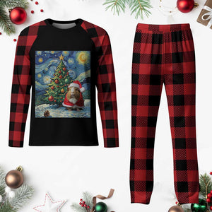 Santa Guinea Pig Starry Night Inspired Plaid Pajama Set Funny Christmas Gift TS12 Buffalo Plaid Print Your Wear