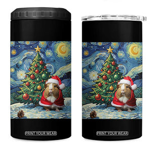 Santa Guinea Pig Starry Night Inspired 4 in 1 Can Cooler Tumbler Funny Christmas Gift TS12 One Size: 16 oz Black Print Your Wear