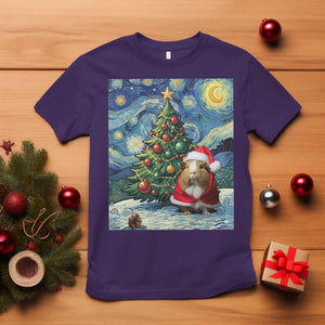 Santa Guinea Pig Starry Night Inspired T Shirt Funny Christmas Gift TS12 Purple Print Your Wear