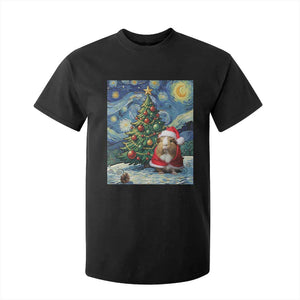 Santa Guinea Pig Starry Night Inspired T Shirt For Kid Funny Christmas Gift TS12 Black Print Your Wear