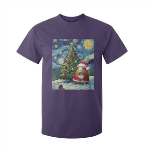Santa Guinea Pig Starry Night Inspired T Shirt For Kid Funny Christmas Gift TS12 Purple Print Your Wear