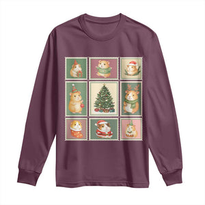 Tis The Season To Be Wheeky Long Sleeve Shirt Christmas Guinea Pig Gift TS12 Maroon Print Your Wear
