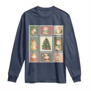 Tis The Season To Be Wheeky Long Sleeve Shirt Christmas Guinea Pig Gift TS12 Navy Print Your Wear