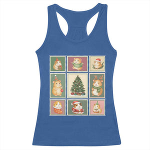 Tis The Season To Be Wheeky Racerback Tank Top Christmas Guinea Pig Gift TS12 Royal Blue Print Your Wear