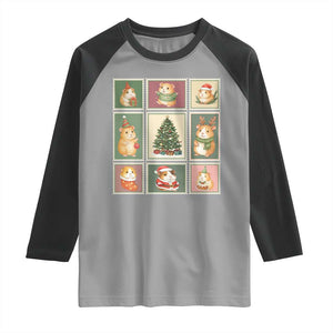 Tis The Season To Be Wheeky Raglan Shirt Christmas Guinea Pig Gift TS12 Sport Gray Black Print Your Wear