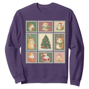 Tis The Season To Be Wheeky Sweatshirt Christmas Guinea Pig Gift TS12 Purple Print Your Wear