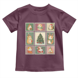 Tis The Season To Be Wheeky Toddler T Shirt Christmas Guinea Pig Gift TS12 Maroon Print Your Wear