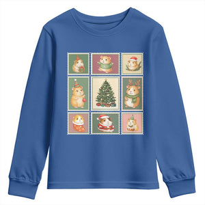 Tis The Season To Be Wheeky Youth Sweatshirt Christmas Guinea Pig Gift TS12 Royal Blue Print Your Wear