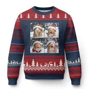 Funny Guinea Pig With Santa Hat Photobooth Ugly Christmas Sweater Christmas Gift TS12 Navy Red Print Your Wear
