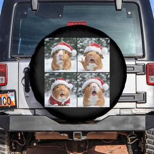 Funny Guinea Pig With Santa Hat Photobooth Spare Tire Cover Christmas Gift TS12 No hole Black Print Your Wear