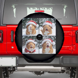 Funny Guinea Pig With Santa Hat Photobooth Spare Tire Cover Christmas Gift TS12 Black Print Your Wear
