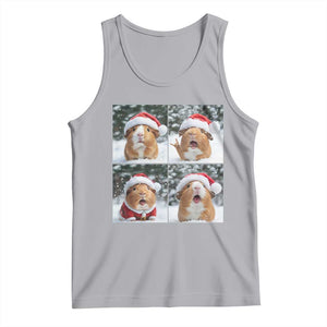 Funny Guinea Pig With Santa Hat Photobooth Tank Top Christmas Gift TS12 Athletic Heather Print Your Wear