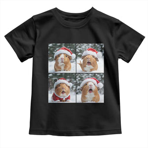 Funny Guinea Pig With Santa Hat Photobooth Toddler T Shirt Christmas Gift TS12 Black Print Your Wear