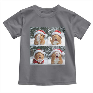 Funny Guinea Pig With Santa Hat Photobooth Toddler T Shirt Christmas Gift TS12 Charcoal Print Your Wear
