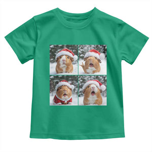 Funny Guinea Pig With Santa Hat Photobooth Toddler T Shirt Christmas Gift TS12 Irish Green Print Your Wear