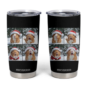Funny Guinea Pig With Santa Hat Photobooth Tumbler Cup Christmas Gift TS12 Black Print Your Wear