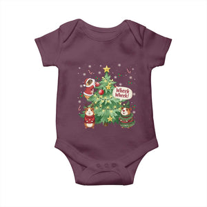 Wheek Wheek Guinea Pig Christmas Outfit Baby Onesie Cavy Lover Gift TS12 Maroon Print Your Wear