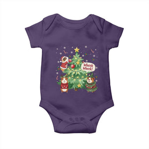 Wheek Wheek Guinea Pig Christmas Outfit Baby Onesie Cavy Lover Gift TS12 Purple Print Your Wear