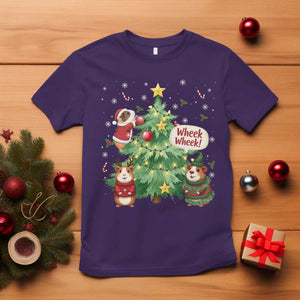 Wheek Wheek Guinea Pig Christmas Outfit T Shirt Cavy Lover Gift TS12 Purple Print Your Wear