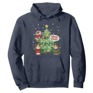 Wheek Wheek Guinea Pig Christmas Outfit Hoodie Cavy Lover Gift TS12 Navy Print Your Wear