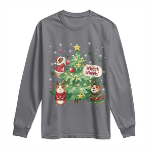 Wheek Wheek Guinea Pig Christmas Outfit Long Sleeve Shirt Cavy Lover Gift TS12 Charcoal Print Your Wear