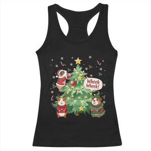 Wheek Wheek Guinea Pig Christmas Outfit Racerback Tank Top Cavy Lover Gift TS12 Black Print Your Wear