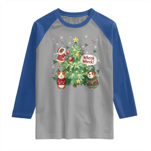 Wheek Wheek Guinea Pig Christmas Outfit Raglan Shirt Cavy Lover Gift TS12 Sport Gray Royal Print Your Wear
