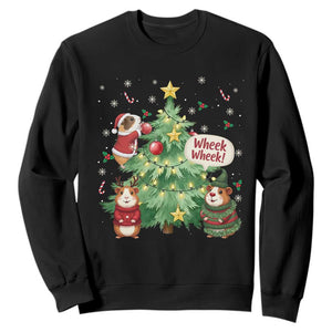 Wheek Wheek Guinea Pig Christmas Outfit Sweatshirt Cavy Lover Gift TS12 Black Print Your Wear