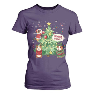 Wheek Wheek Guinea Pig Christmas Outfit T Shirt For Women Cavy Lover Gift TS12 Purple Print Your Wear