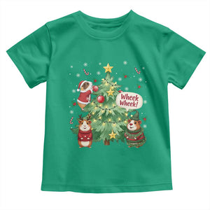 Wheek Wheek Guinea Pig Christmas Outfit Toddler T Shirt Cavy Lover Gift TS12 Irish Green Print Your Wear