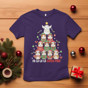 Fa La La La Guinea Pigs T Shirt Funny Christmas Cavy Lover Gift TS12 Purple Print Your Wear