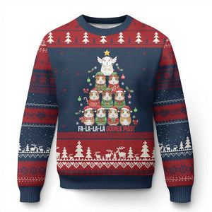 Fa La La La Guinea Pigs Ugly Christmas Sweater Funny Xmas Cavy Lover Gift TS12 Navy Red Print Your Wear