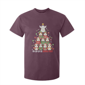 Fa La La La Guinea Pigs T Shirt For Kid Funny Christmas Cavy Lover Gift TS12 Maroon Print Your Wear