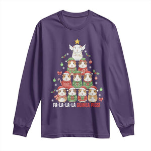 Fa La La La Guinea Pigs Long Sleeve Shirt Funny Christmas Cavy Lover Gift TS12 Purple Print Your Wear
