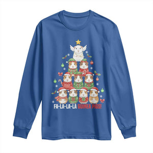Fa La La La Guinea Pigs Long Sleeve Shirt Funny Christmas Cavy Lover Gift TS12 Royal Blue Print Your Wear