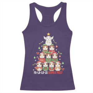 Fa La La La Guinea Pigs Racerback Tank Top Funny Christmas Cavy Lover Gift TS12 Purple Print Your Wear