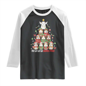 Fa La La La Guinea Pigs Raglan Shirt Funny Christmas Cavy Lover Gift TS12 Black White Print Your Wear