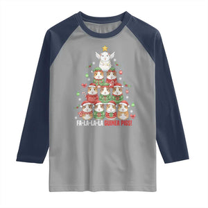 Fa La La La Guinea Pigs Raglan Shirt Funny Christmas Cavy Lover Gift TS12 Sport Gray Navy Print Your Wear
