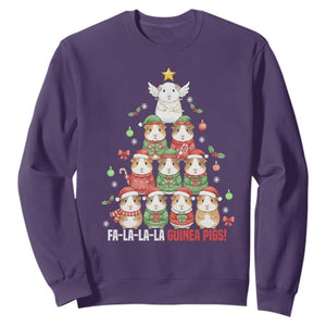 Fa La La La Guinea Pigs Sweatshirt Funny Christmas Cavy Lover Gift TS12 Purple Print Your Wear