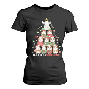 Fa La La La Guinea Pigs T Shirt For Women Funny Christmas Cavy Lover Gift TS12 Black Print Your Wear