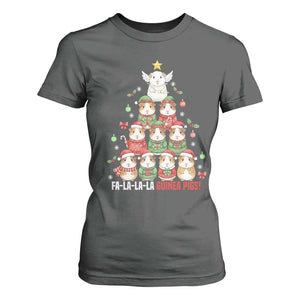 Fa La La La Guinea Pigs T Shirt For Women Funny Christmas Cavy Lover Gift TS12 Dark Heather Print Your Wear