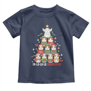 Fa La La La Guinea Pigs Toddler T Shirt Funny Christmas Cavy Lover Gift TS12 Navy Print Your Wear