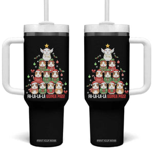 Fa La La La Guinea Pigs Tumbler With Handle Funny Christmas Cavy Lover Gift TS12 One Size: 40 oz Black Print Your Wear