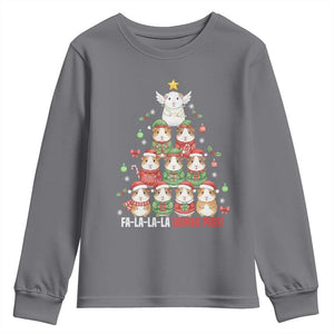 Fa La La La Guinea Pigs Youth Sweatshirt Funny Christmas Cavy Lover Gift TS12 Charcoal Print Your Wear